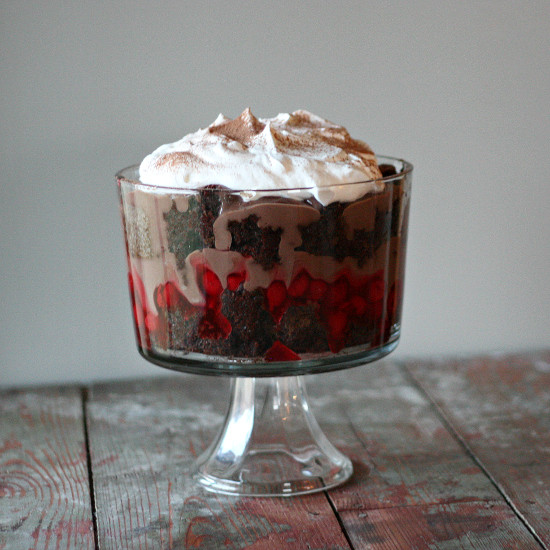 black forest trifle swiss roll